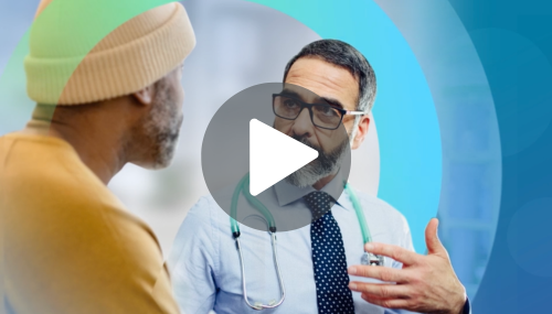 Doctor speaking to a man