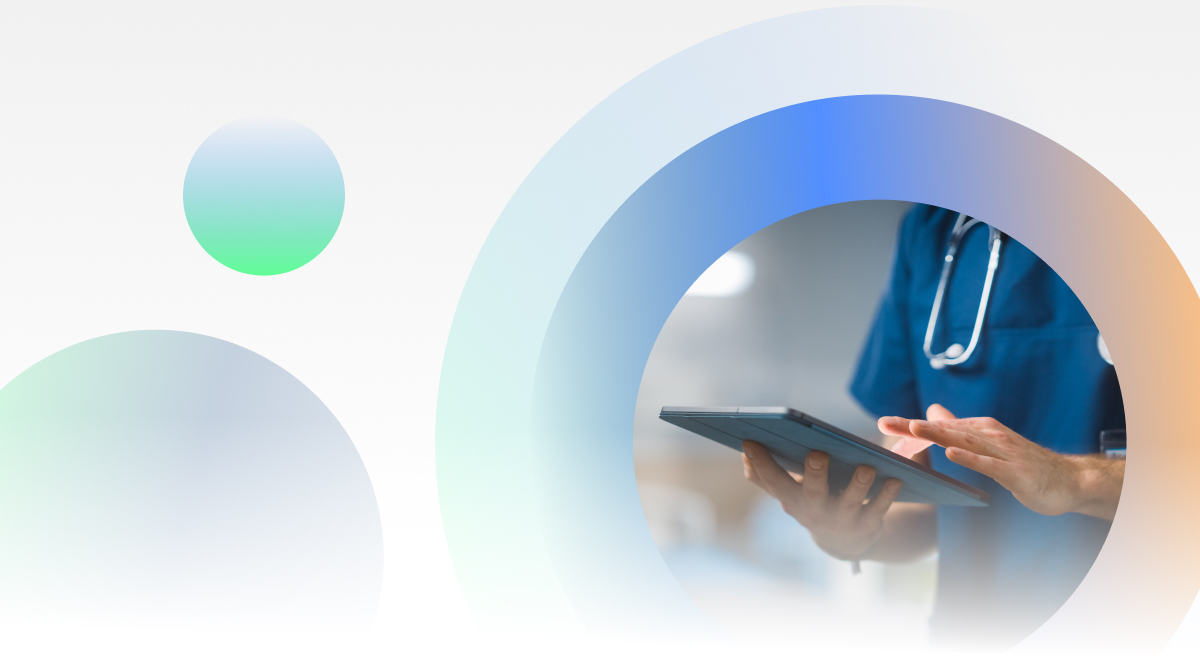 Doctor using an ipad.